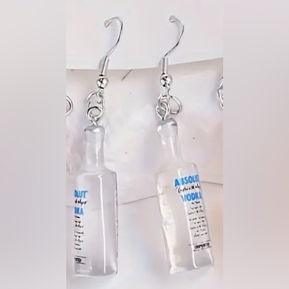 Earrings, Absolut Vodka Bottle Dangle Earrings, NIP - Picture 5 of 6